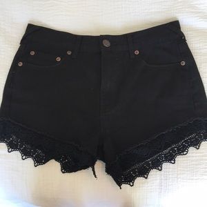 Free People Black Denim Shorts